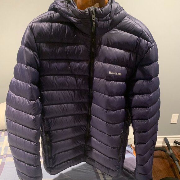 Roots - Lawren Packable Hooded Down Jacket Navy Size [M] Medium - Picture 1 of 5